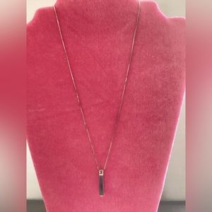 Vintage sterling 925 & Onyx pendant on brand new 925 sterling 18” necklace